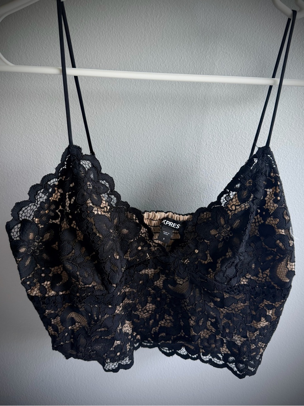 Express Black Floral Lace Bralette